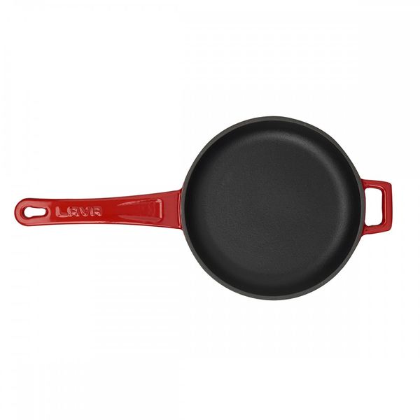 Сковорода чугунная эмалированная красная, 16 см, LAVA, Диаметр, см: 16, Цвет: Красный, изображение 3