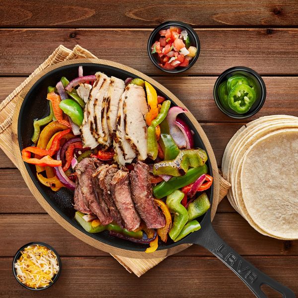 Сковорода овальная с ручкой, чугун, на деревянной подставке 17*23см, LAVA, изображение 3