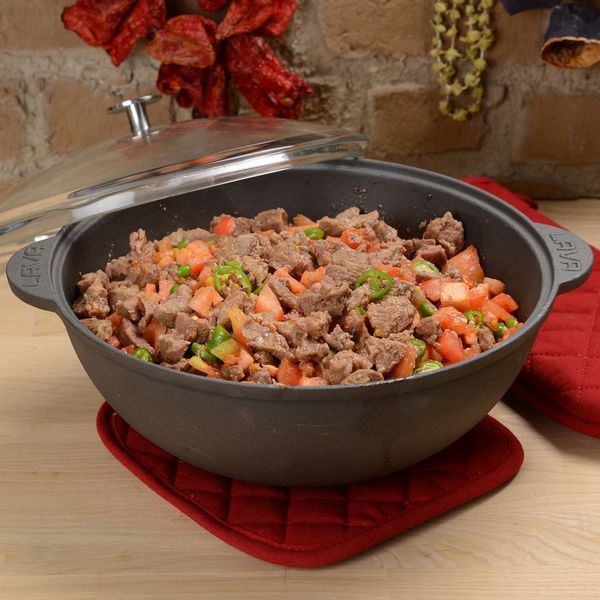 Казан чугунный со стеклянной крышкой, 30 см, 6,5 л, LAVA, Диаметр, см: 30, Цвет: Черный, изображение 2