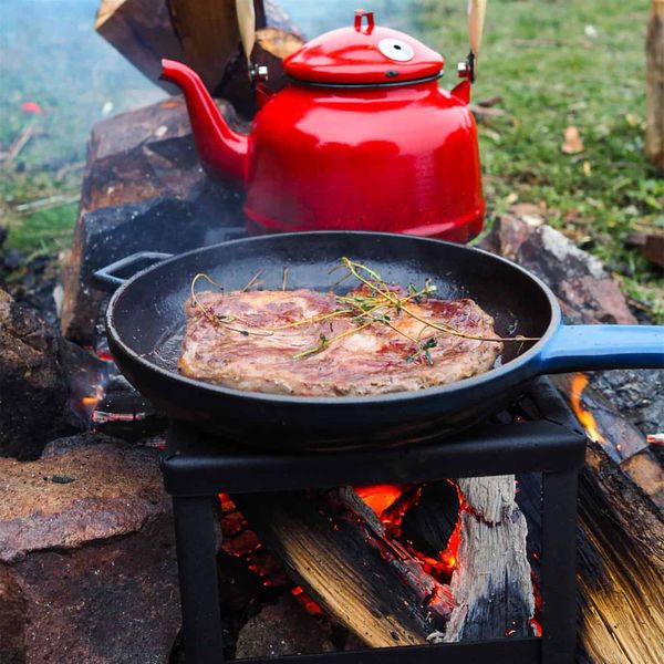 Сковорода чугунная эмалированная оранжевая 20 см, 770 мл, LAVA, изображение 10