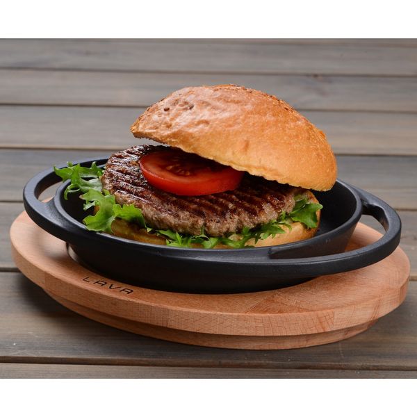 Сковорода чугунная с 2-мя ручками на деревянной подставке, 16 см, LAVA, Диаметр, см: 16, Объем, мл: 400, Цвет: Черный, изображение 4