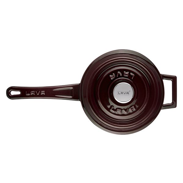 Сотейник с крышкой чугунный эмалированный фиолетовый, 18 см, 3,2 л, LAVA, изображение 2