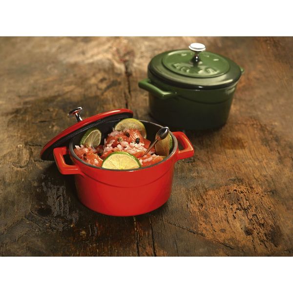 Кастрюля чугунная эмалированная красная с крышкой, 16 см, 1,33 л, LAVA, изображение 5