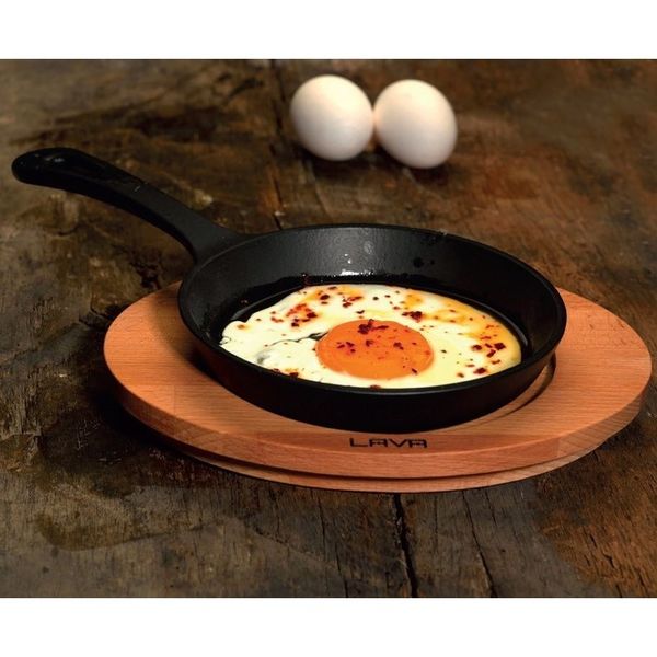 Сковорода круглая чугунная на деревянной подставке, 16 см, LAVA, Диаметр, см: 16, Цвет: Черный, изображение 8