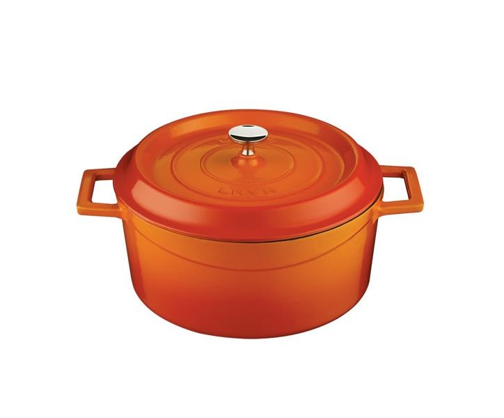 Кастрюля порционная круглая чугунная эмалированная оранжевая, 10 см, 0,35 л, LAVA, Диаметр, см: 10, Цвет: Оранжевый, изображение 2