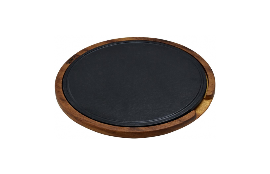 Блюдо чугунное на деревянной подставке, 29 см, LAVA, Диаметр, см: 29